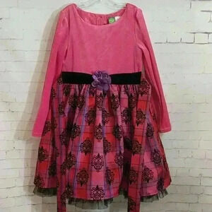 DOLLIE & ME Velvet Damask Holiday Dress